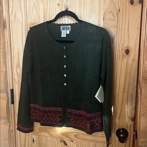 NWT Vintage Curio Green Sweater Cardigan